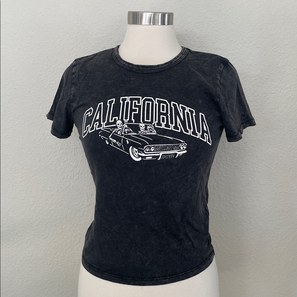 Grey Skeleton California Graphic Short Sleeve Tee